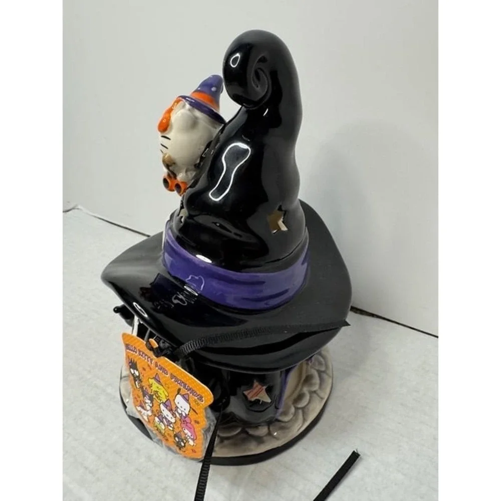 Hello Kitty and Kuromi Jack O Lantern Ceramic Candle House -SKU#23568